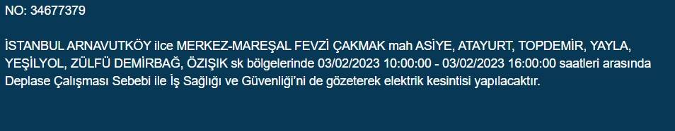 İstanbullular dikkat! Yarın elektrikler kesilecek 2