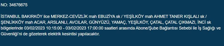 İstanbullular dikkat! Yarın elektrikler kesilecek 7
