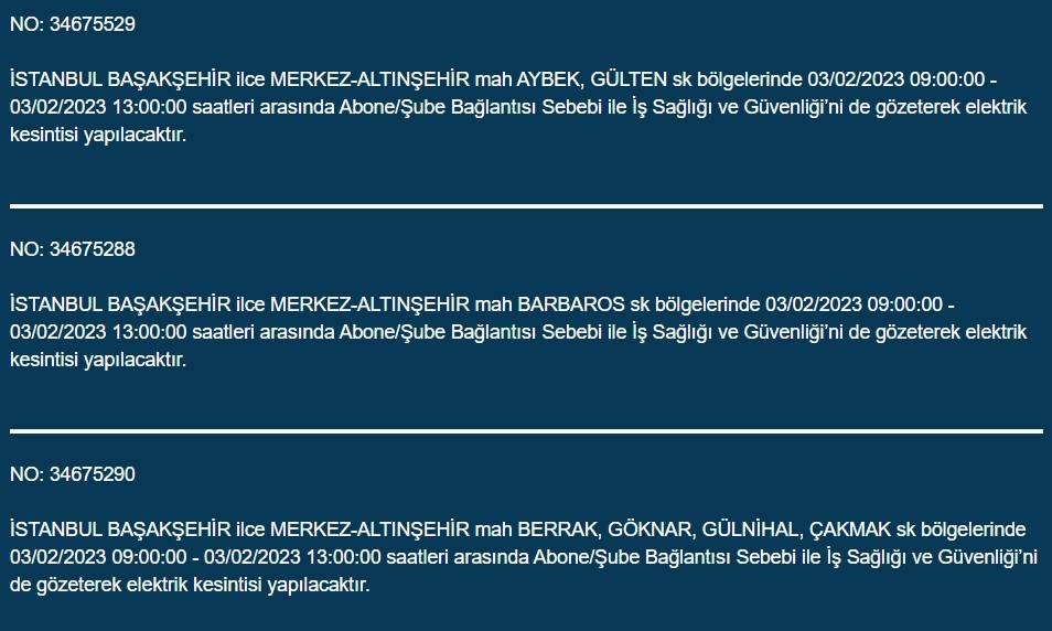 İstanbullular dikkat! Yarın elektrikler kesilecek 8