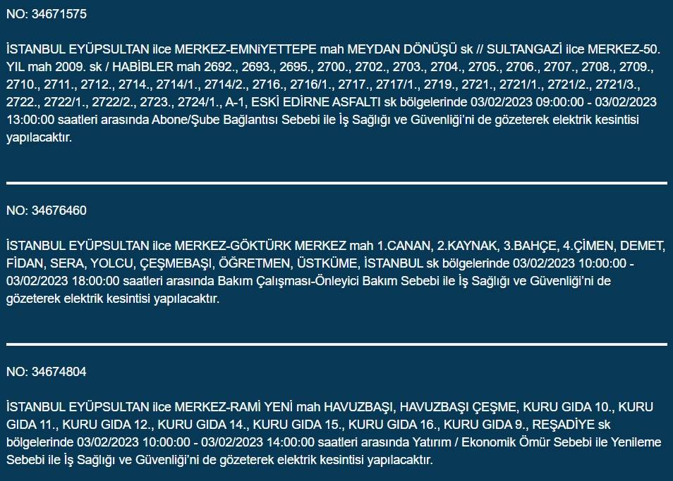 İstanbullular dikkat! Yarın elektrikler kesilecek 17