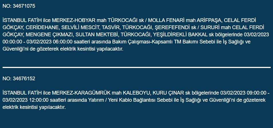 İstanbullular dikkat! Yarın elektrikler kesilecek 19