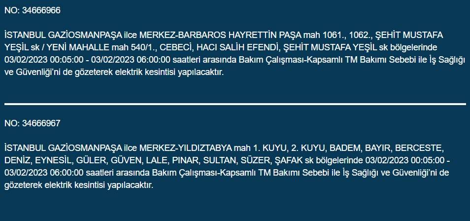 İstanbullular dikkat! Yarın elektrikler kesilecek 20