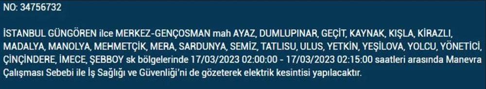 17 MART İstanbul'da 8 saat elektrik kesintisi... İstanbul'un hangi ilçelerinde elektrik kesilecek? Elektrik ne zaman gelecek? 27