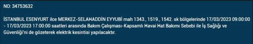 17 MART İstanbul'da 8 saat elektrik kesintisi... İstanbul'un hangi ilçelerinde elektrik kesilecek? Elektrik ne zaman gelecek? 20