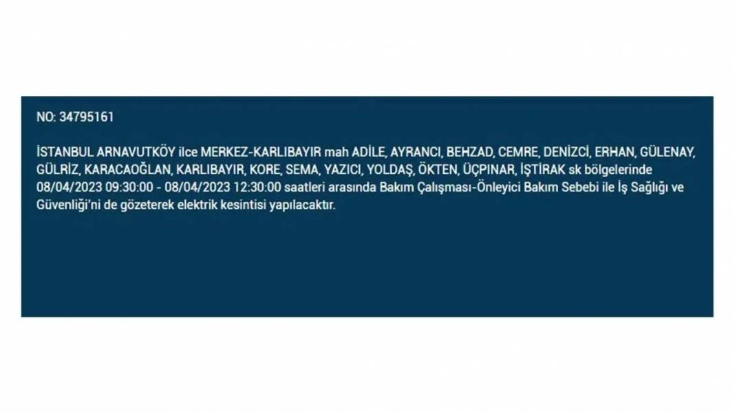 BEDAŞ paylaştı: İstanbullular dikkat! İşte yarın elektrik kesintisi yaşanacak ilçeler 6
