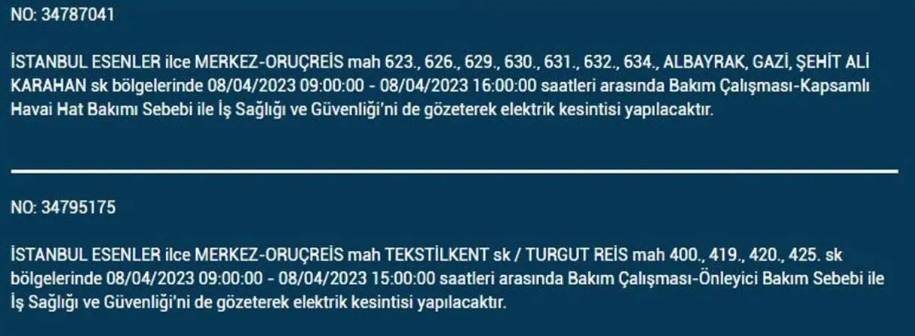 BEDAŞ paylaştı: İstanbullular dikkat! İşte yarın elektrik kesintisi yaşanacak ilçeler 21