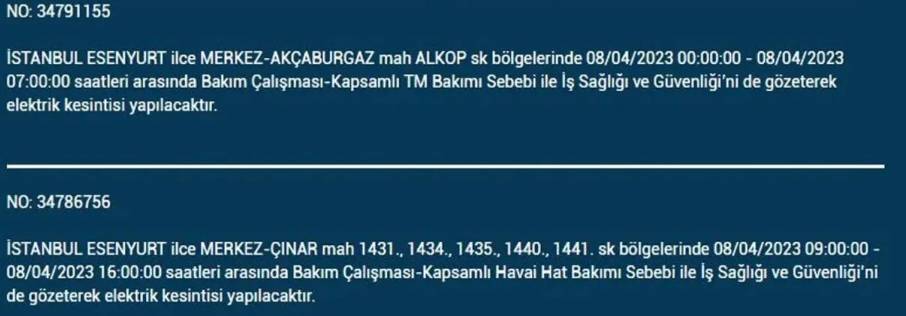 BEDAŞ paylaştı: İstanbullular dikkat! İşte yarın elektrik kesintisi yaşanacak ilçeler 22