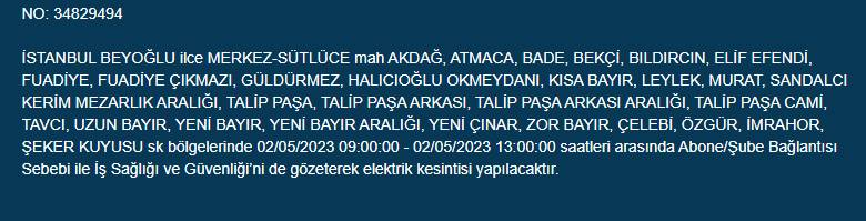 İstanbullular Dikkat! Yarın 23 İlçede Elektrik Kesilecek 15