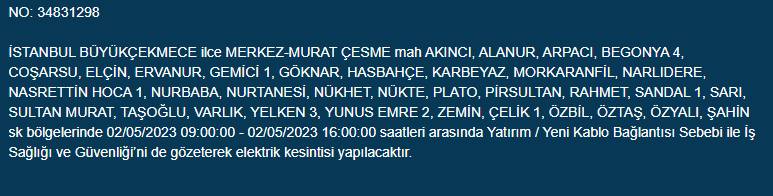 İstanbullular Dikkat! Yarın 23 İlçede Elektrik Kesilecek 14