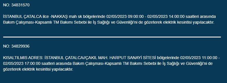 İstanbullular Dikkat! Yarın 23 İlçede Elektrik Kesilecek 13