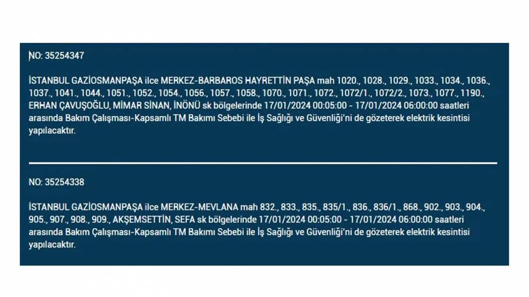 İstanbul'un 4 Büyük İlçesinde Elektrik Kesintisi 8 Saati Geçecek! BEDAŞ, Yarın Yaşanacak Elektrik Kesintisini Duyurdu - Fotoğraf: 17