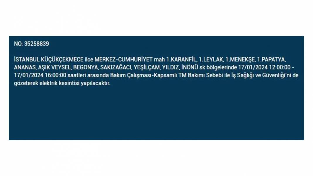 İstanbul'un 4 Büyük İlçesinde Elektrik Kesintisi 8 Saati Geçecek! BEDAŞ, Yarın Yaşanacak Elektrik Kesintisini Duyurdu - Fotoğraf: 25