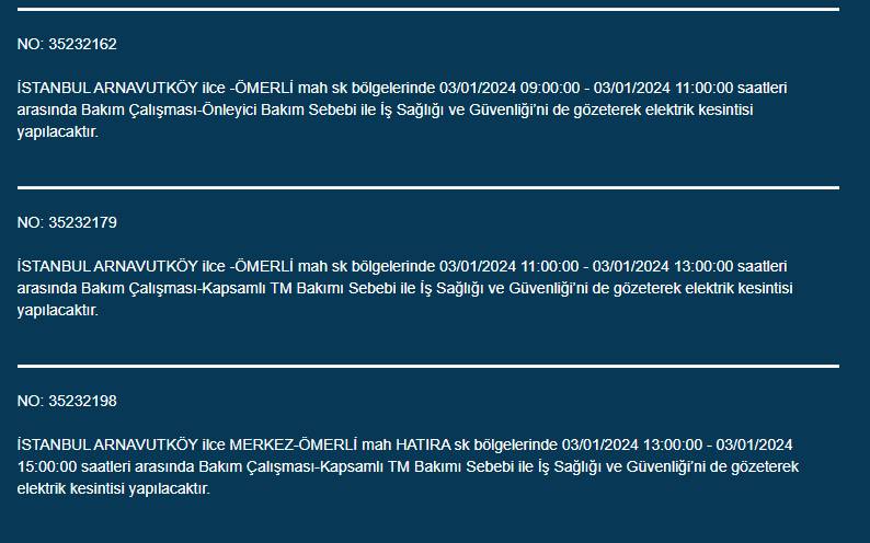 BEDAŞ Paylaştı: İstanbul'da Bugün Bu İlçelerde Elektrikler Kesilecek! 4