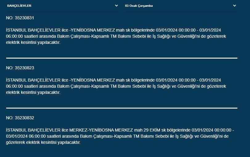 BEDAŞ Paylaştı: İstanbul'da Bugün Bu İlçelerde Elektrikler Kesilecek! 6