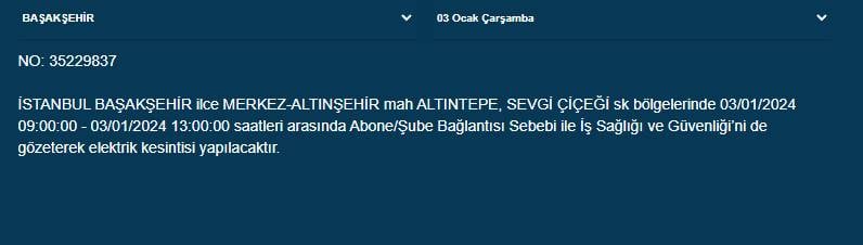 BEDAŞ Paylaştı: İstanbul'da Bugün Bu İlçelerde Elektrikler Kesilecek! 8