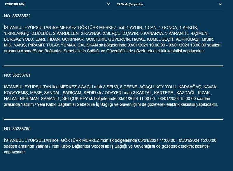 BEDAŞ Paylaştı: İstanbul'da Bugün Bu İlçelerde Elektrikler Kesilecek! 10