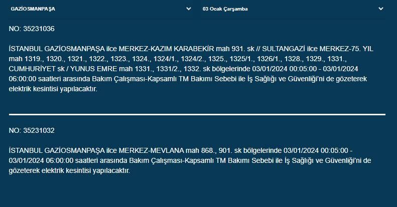 BEDAŞ Paylaştı: İstanbul'da Bugün Bu İlçelerde Elektrikler Kesilecek! 13