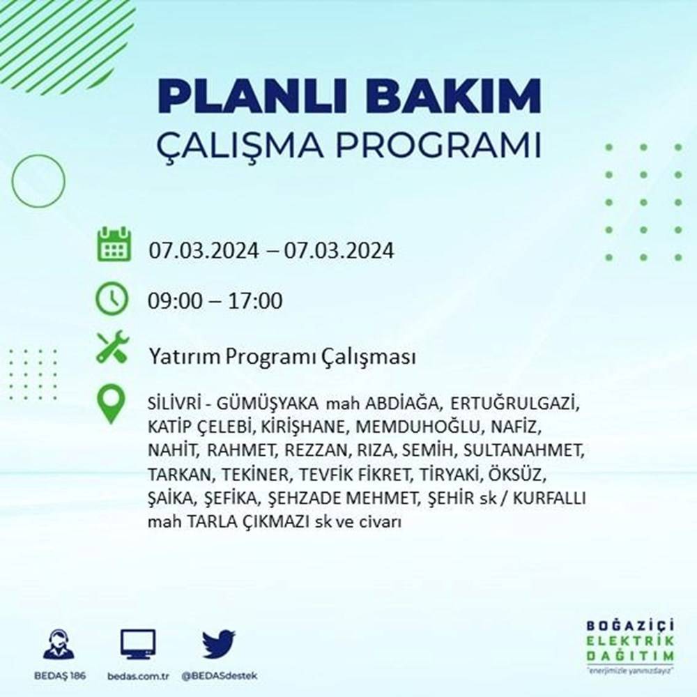 Yarın İstanbul'un Onlarca Mahallesinde Sabah 9 Akşam 5 Elektrik Olmayacak 4