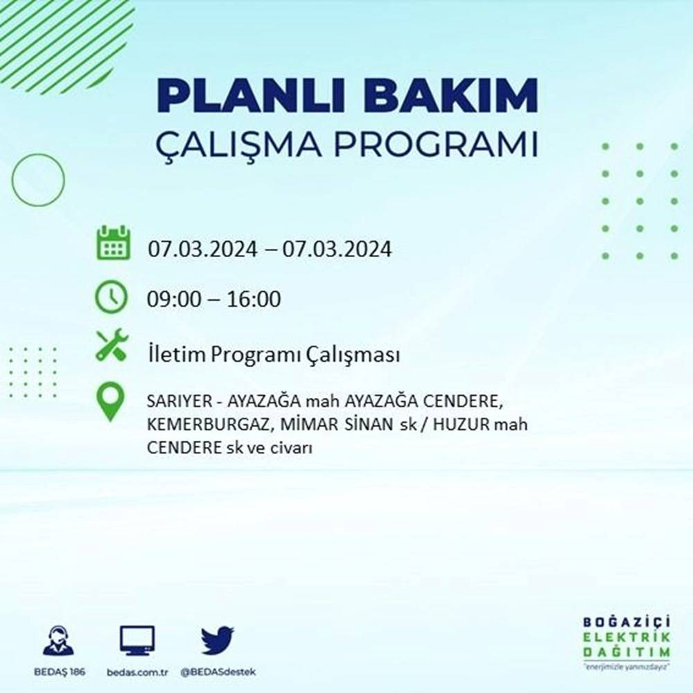 Yarın İstanbul'un Onlarca Mahallesinde Sabah 9 Akşam 5 Elektrik Olmayacak 6