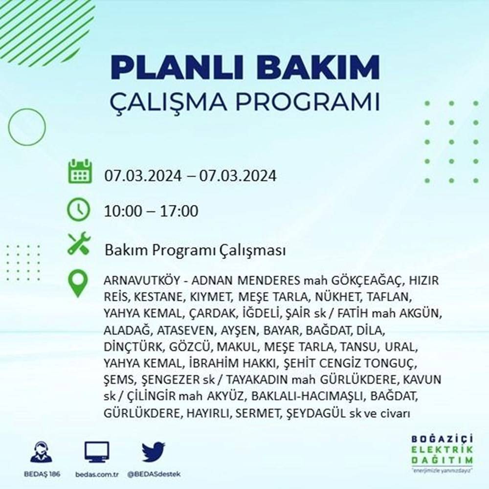 Yarın İstanbul'un Onlarca Mahallesinde Sabah 9 Akşam 5 Elektrik Olmayacak 16