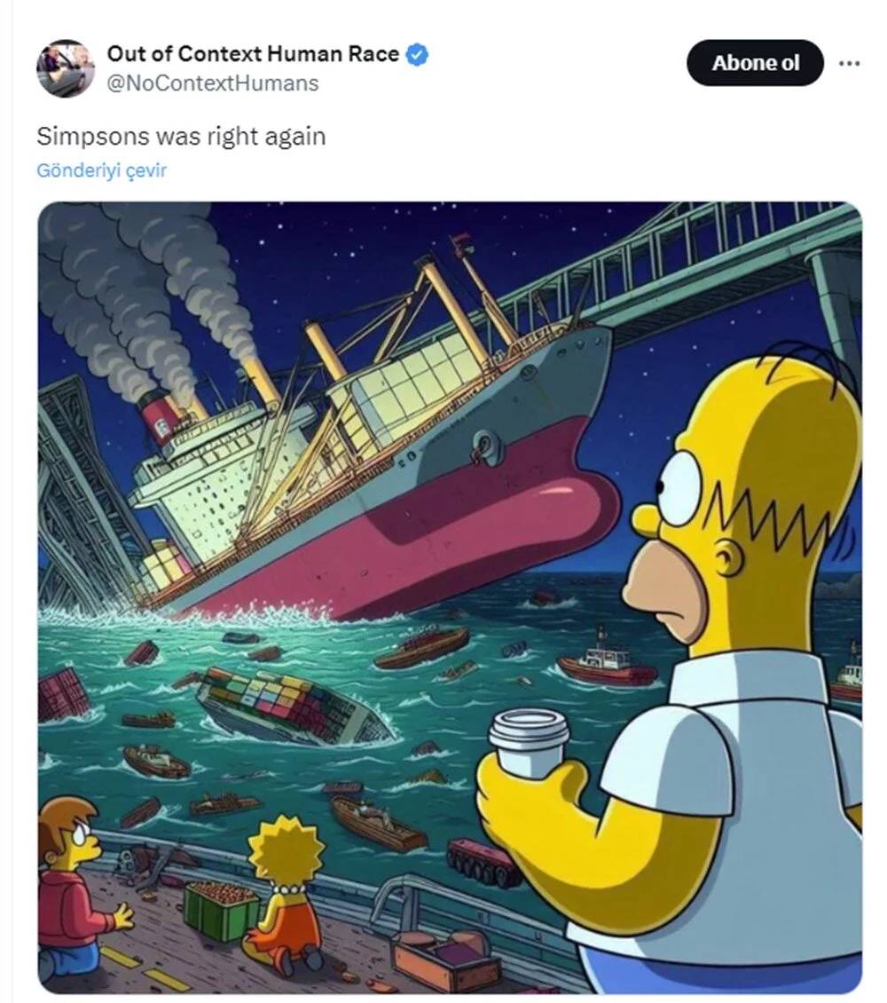 The Simpsons, Geçtiğimiz Günlerde Dünya Gündemine Oturan O Büyük Kazayı da Önceden Bilmiş 1