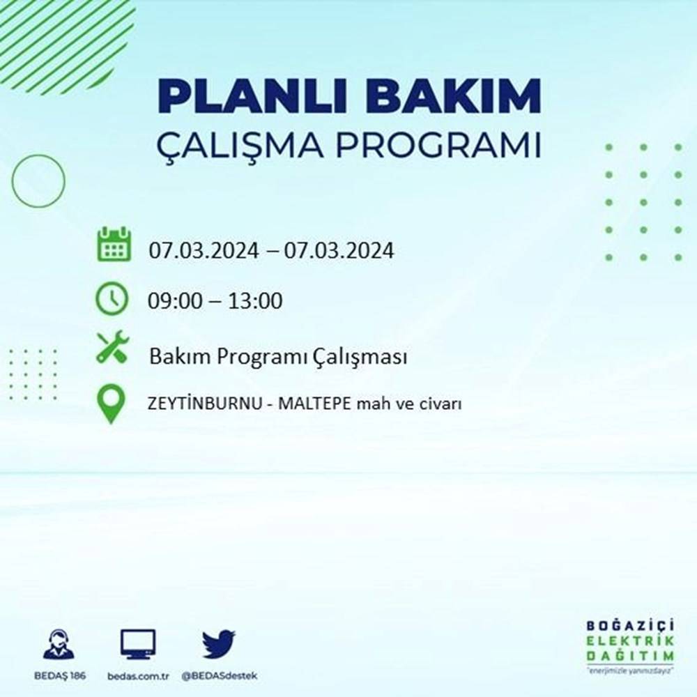 Yarın İstanbul'un Onlarca Mahallesinde Sabah 9 Akşam 5 Elektrik Olmayacak 3