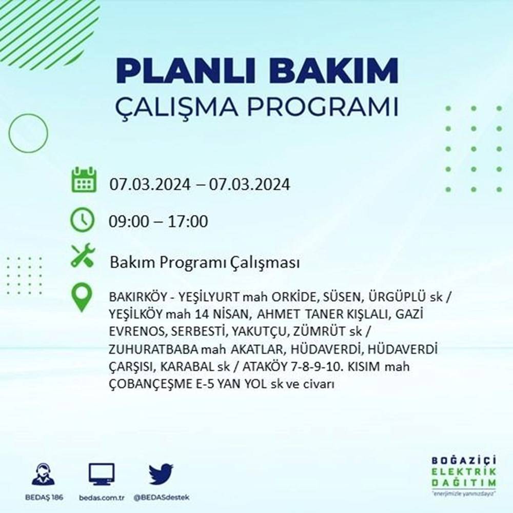 Yarın İstanbul'un Onlarca Mahallesinde Sabah 9 Akşam 5 Elektrik Olmayacak 13