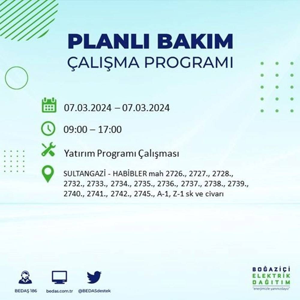 Yarın İstanbul'un Onlarca Mahallesinde Sabah 9 Akşam 5 Elektrik Olmayacak 2