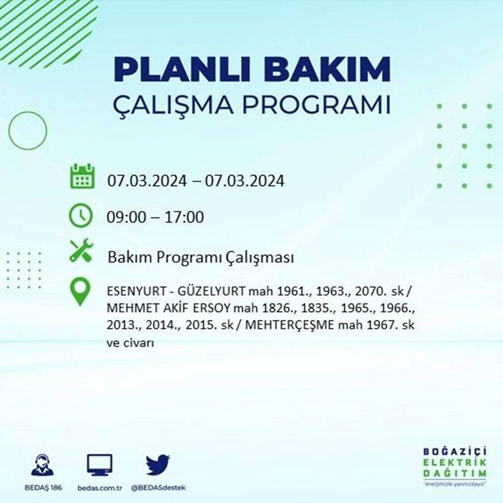 Yarın İstanbul'un Onlarca Mahallesinde Sabah 9 Akşam 5 Elektrik Olmayacak 10