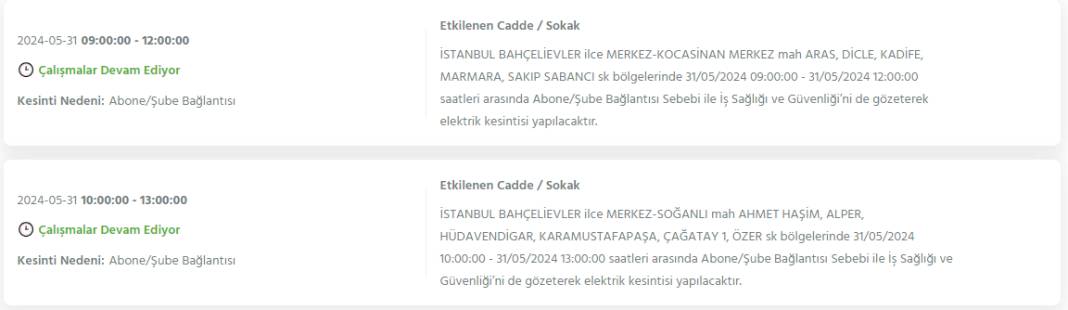 İstanbul'un 21 İlçesi Bugün Karanlığa Gömülecek: 31 Mayıs Elektrik Kesintisi Yaşanacak İlçeler! 6
