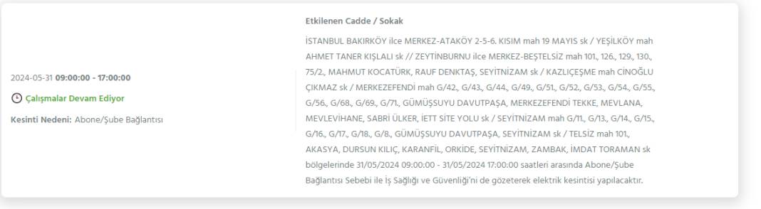 İstanbul'un 21 İlçesi Bugün Karanlığa Gömülecek: 31 Mayıs Elektrik Kesintisi Yaşanacak İlçeler! 29