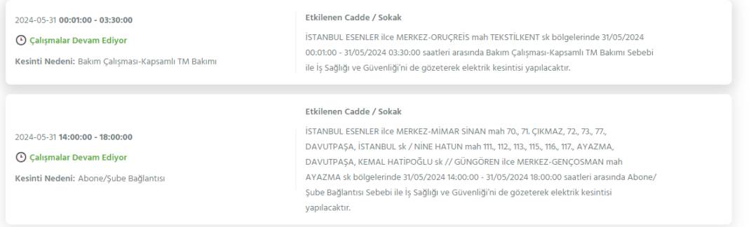 İstanbul'un 21 İlçesi Bugün Karanlığa Gömülecek: 31 Mayıs Elektrik Kesintisi Yaşanacak İlçeler! 11