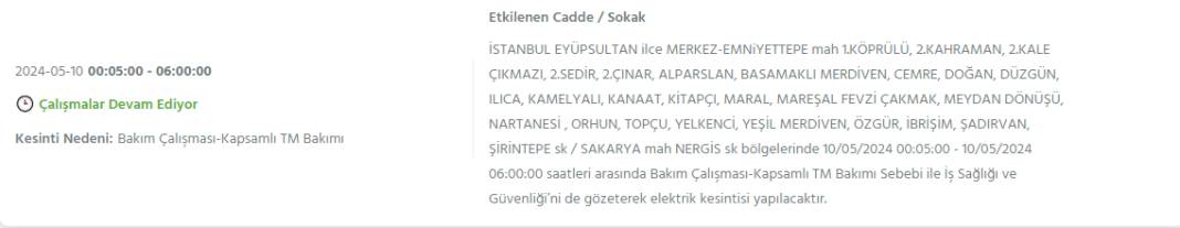 BEDAŞ Paylaştı: İstanbul'un 18 İlçesinde Elektrikler Kesilecek 14