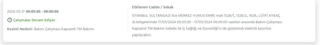 İstanbul'da Bugün Elektrik Kesintisi Yaşanacak İlçeler 26
