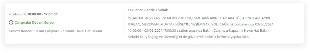 İstanbul 3 Haziran Pazartesi Elektrik Kesintisi Yaşanacak İlçeler 13
