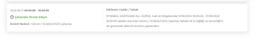 İstanbul'da Bugün Elektrik Kesintisi Yaşanacak İlçeler 24
