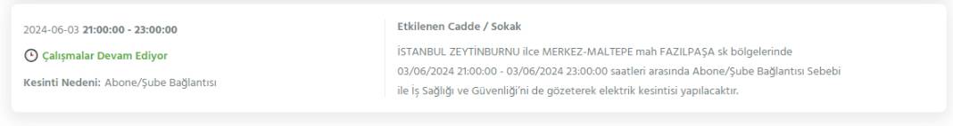 İstanbul 3 Haziran Pazartesi Elektrik Kesintisi Yaşanacak İlçeler 31
