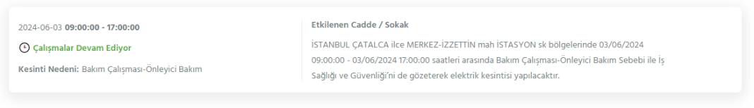 İstanbul 3 Haziran Pazartesi Elektrik Kesintisi Yaşanacak İlçeler 16