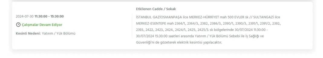 İstanbullular dikkat! Bugün bu ilçelerde elektrikler kesilecek 24