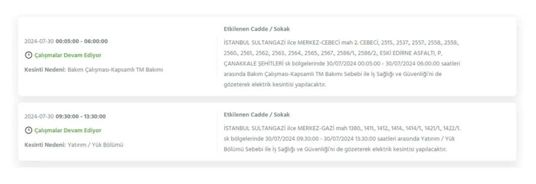 İstanbullular dikkat! Bugün bu ilçelerde elektrikler kesilecek 30