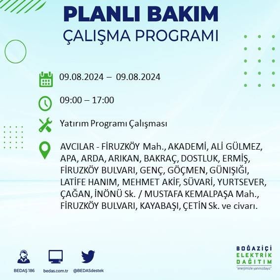 İstanbullular dikkat! Yarın bu ilçelerde elektrikler kesilecek 47