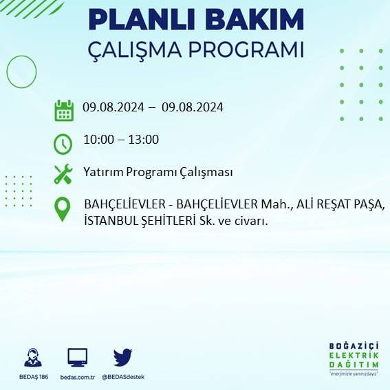 İstanbullular dikkat! Yarın bu ilçelerde elektrikler kesilecek 44