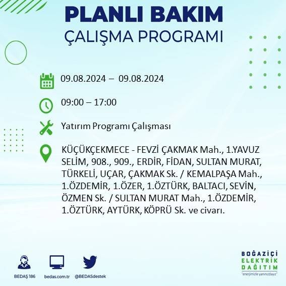 İstanbullular dikkat! Yarın bu ilçelerde elektrikler kesilecek 16