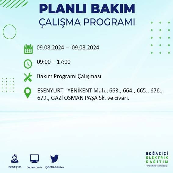 İstanbullular dikkat! Yarın bu ilçelerde elektrikler kesilecek 27