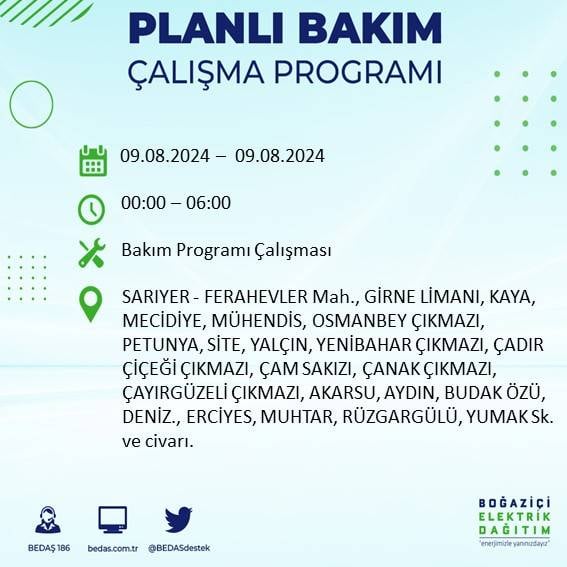 İstanbullular dikkat! Yarın bu ilçelerde elektrikler kesilecek 12