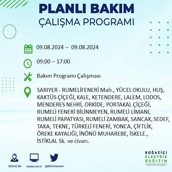 İstanbullular dikkat! Yarın bu ilçelerde elektrikler kesilecek 11