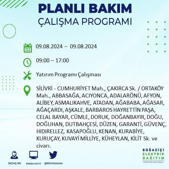 İstanbullular dikkat! Yarın bu ilçelerde elektrikler kesilecek 10