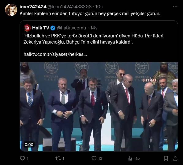 Hüda-Par'lının Bahçeli'nin elini havaya kaldırması sosyal medyayı ayağa kaldırdı 10