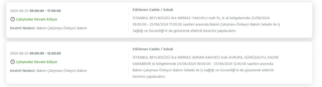 İstanbul'da yarın 25 Ağustos Pazar elektrik kesintisi yaşanacak ilçeler 7