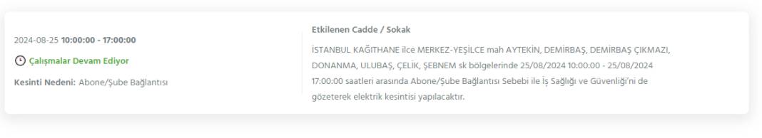 İstanbul'da yarın 25 Ağustos Pazar elektrik kesintisi yaşanacak ilçeler 13